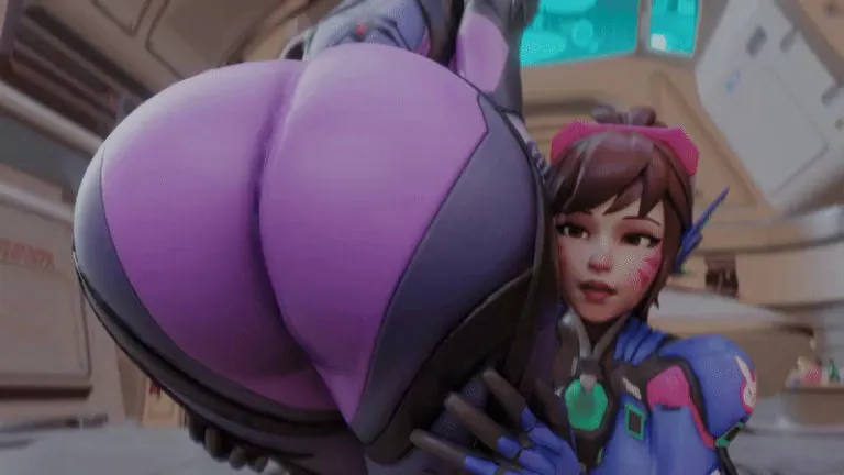 D.VA Stunned by Widowmaker's Ass (Kishi3d)