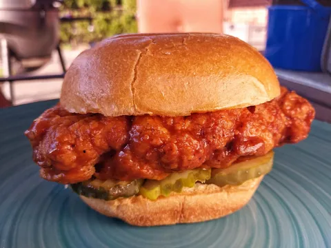 [Homemade] Buffalo chicken sandwich 