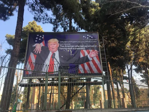 [OC] 2017: Billboard outside the former US Embassy in Tehran