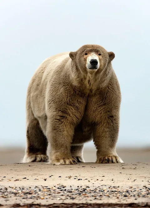 This is the fattest polar bear in Alaska. His name is Fat Albert and he lives in a village named Katovik. He weights over 1,000lbs!
