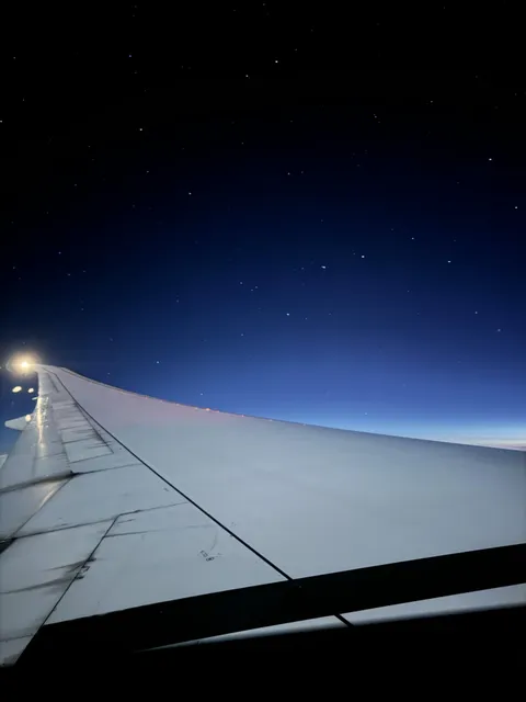 Night sky photo taken from 35,000 feet above Alaska 
