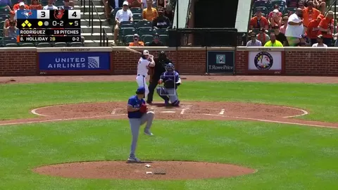 No. 1 prospect in baseball Jackson Holliday launches grand slam for his first MLB home run. 