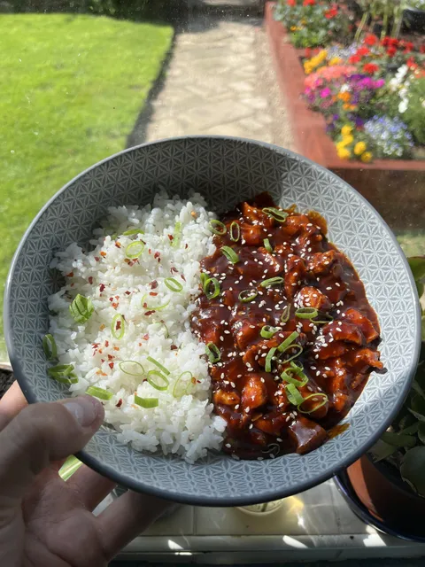 [homemade] Gochujang chicken and sticky rice