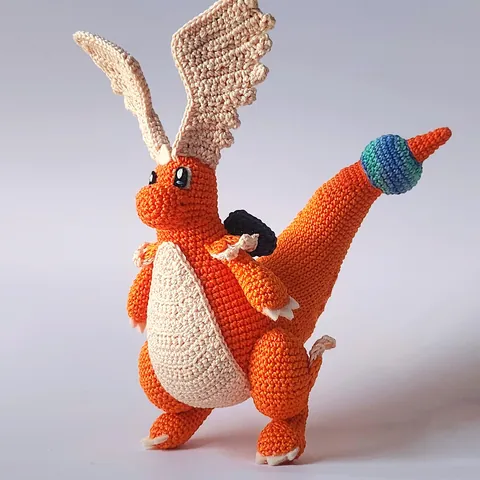 I crocheted Mega Dragonite!