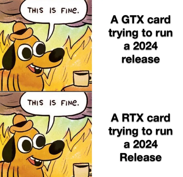 In regards to a post I saw here earlier, not even RTX cards can run modern games 