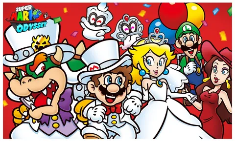 A special illustration by Nintendo in honor of Super Mario Odyssey's one-year anniversary