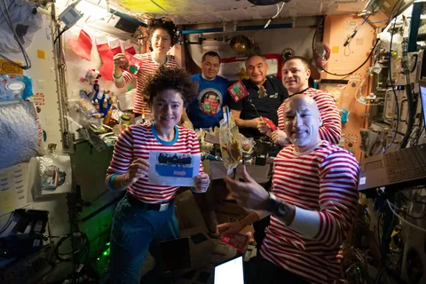 Christmas inside the International Space Station