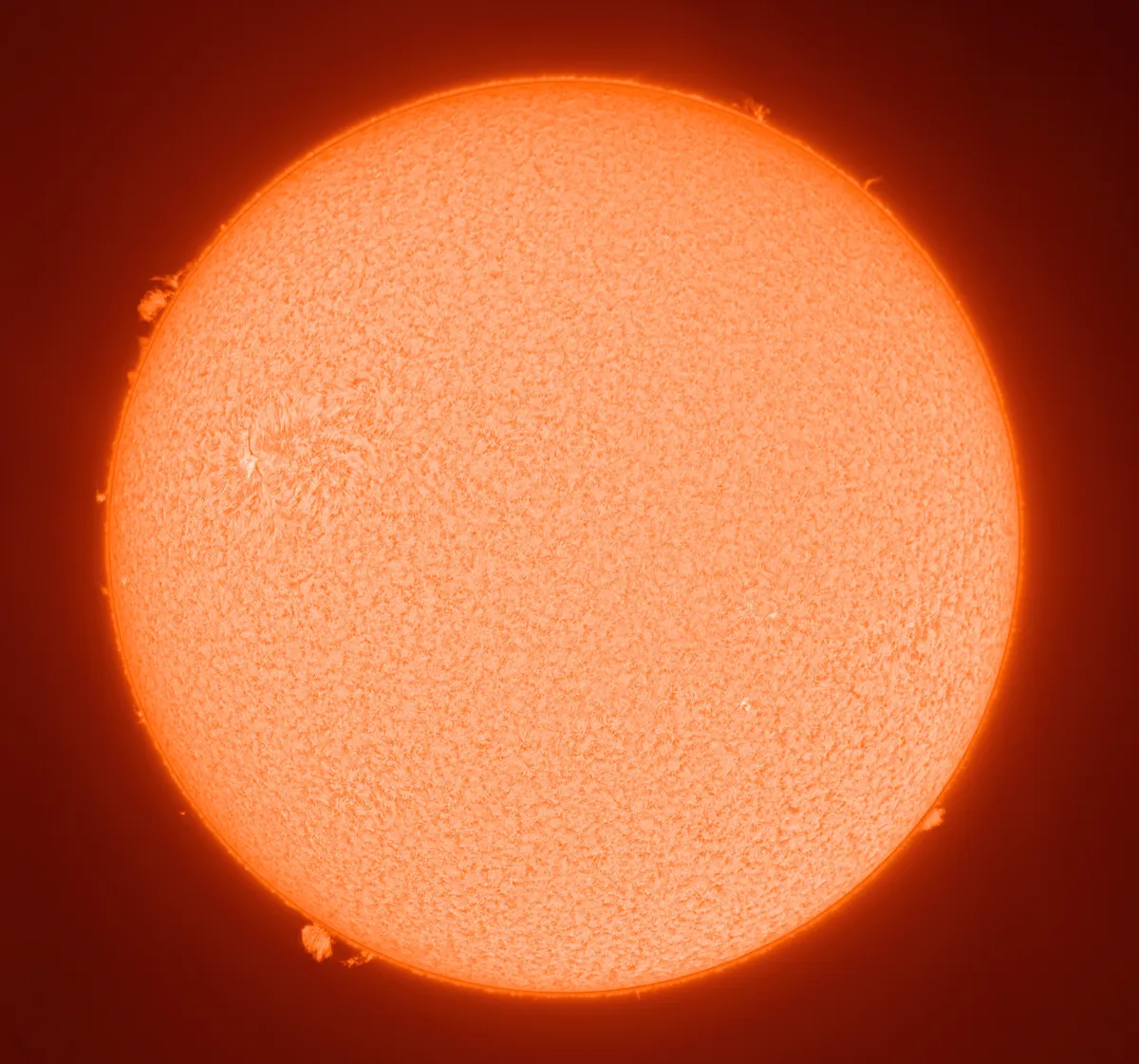 Sun in h-alpha wavelength from 10th of August