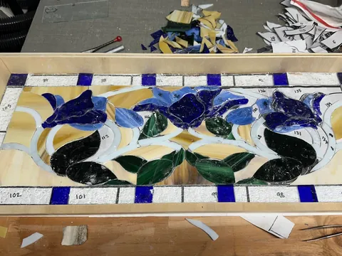 Stained glass transom window