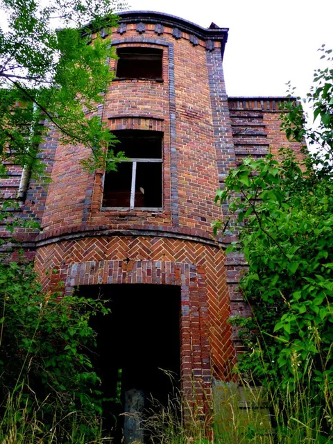 Abandoned and ruined building in Pstrąże, Poland.