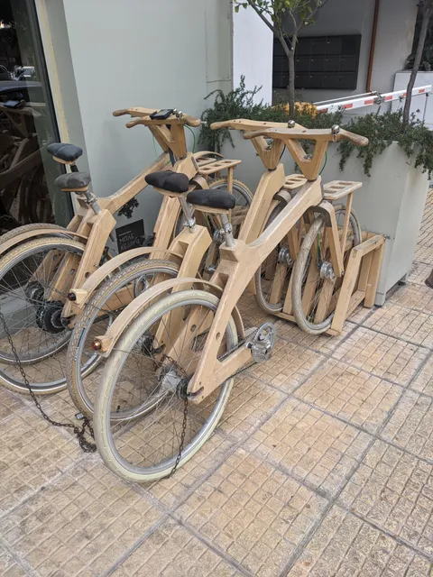 Hotel I stayed at in Greece had wooden bikes for guests to use.