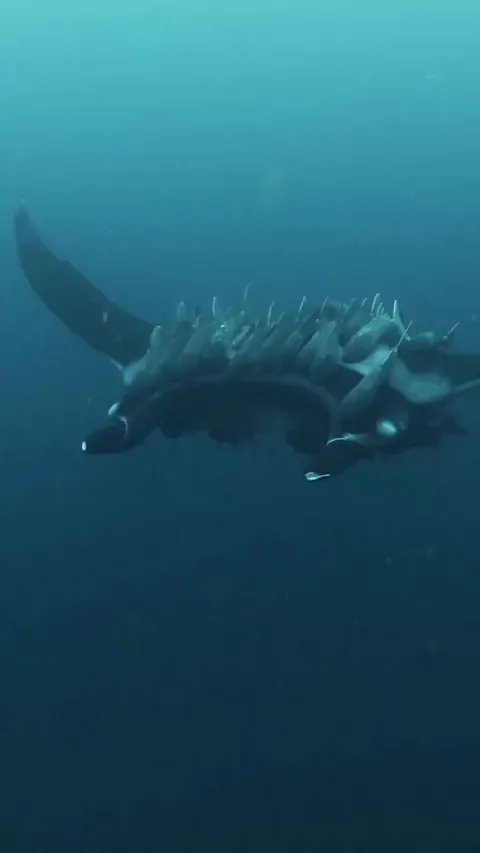 🔥 Manta ray and remoras