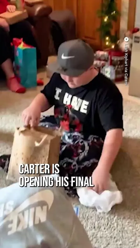 Young Carter, who was saved from an abusive home, get the best Christmas Surprise