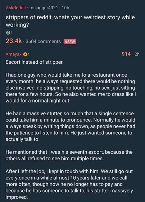 Escort instead of stripper