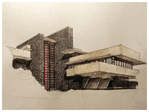 fallingwater in the works (excuse the quality, it's a photograph)
