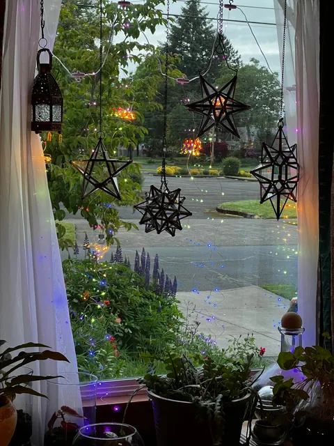 Morning in my cozy space. The living room of my 1942 house that I restored.