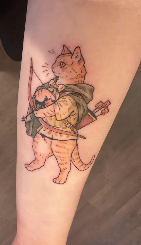 My childhood cat Sage, done by Lin Doyle at Cygni Tattoo, Tacoma WA