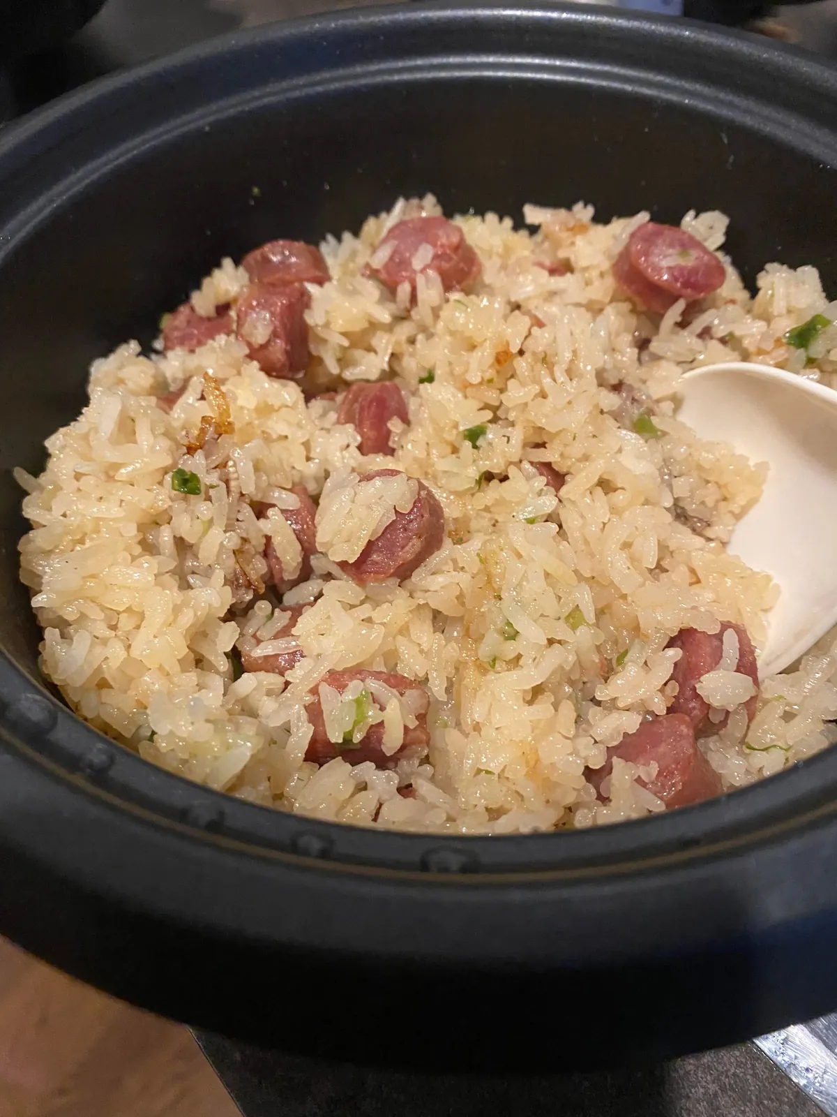 [homemade] Rice cooker sausage rice with 5 minute prep time