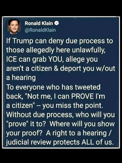 First they came for due process and I said nothing because I am an idiot.