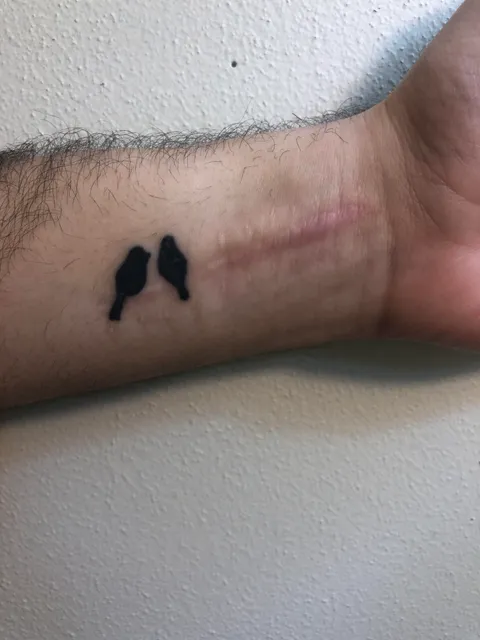 "Birds on a Wire" by Cory at Capitol City Tattoo, Madison WI