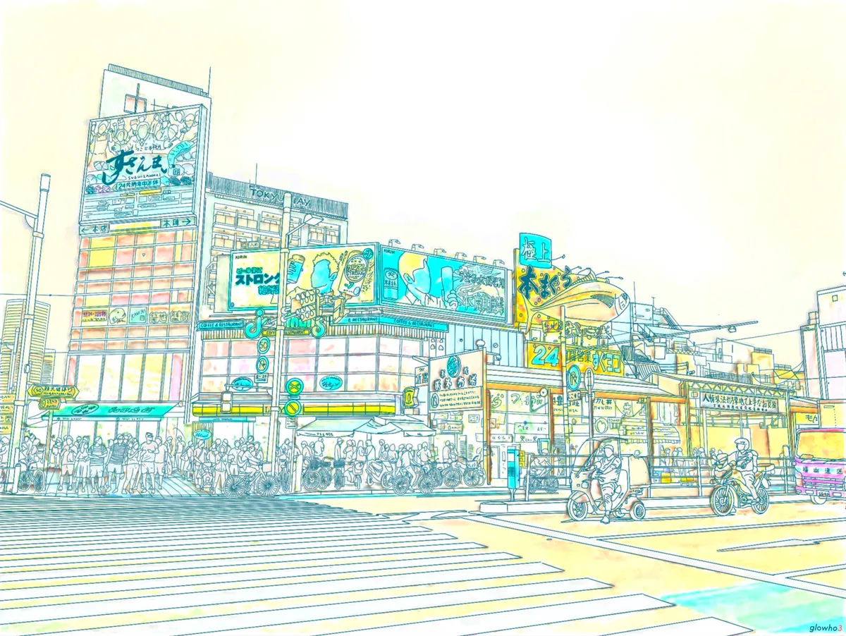 A cityscape drawing of Tokyo i made