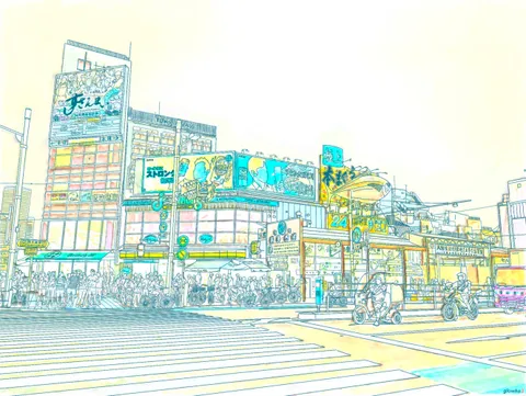 A cityscape drawing of Tokyo i made