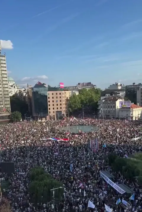 Student led protest in Belgrade, Serbia, right now