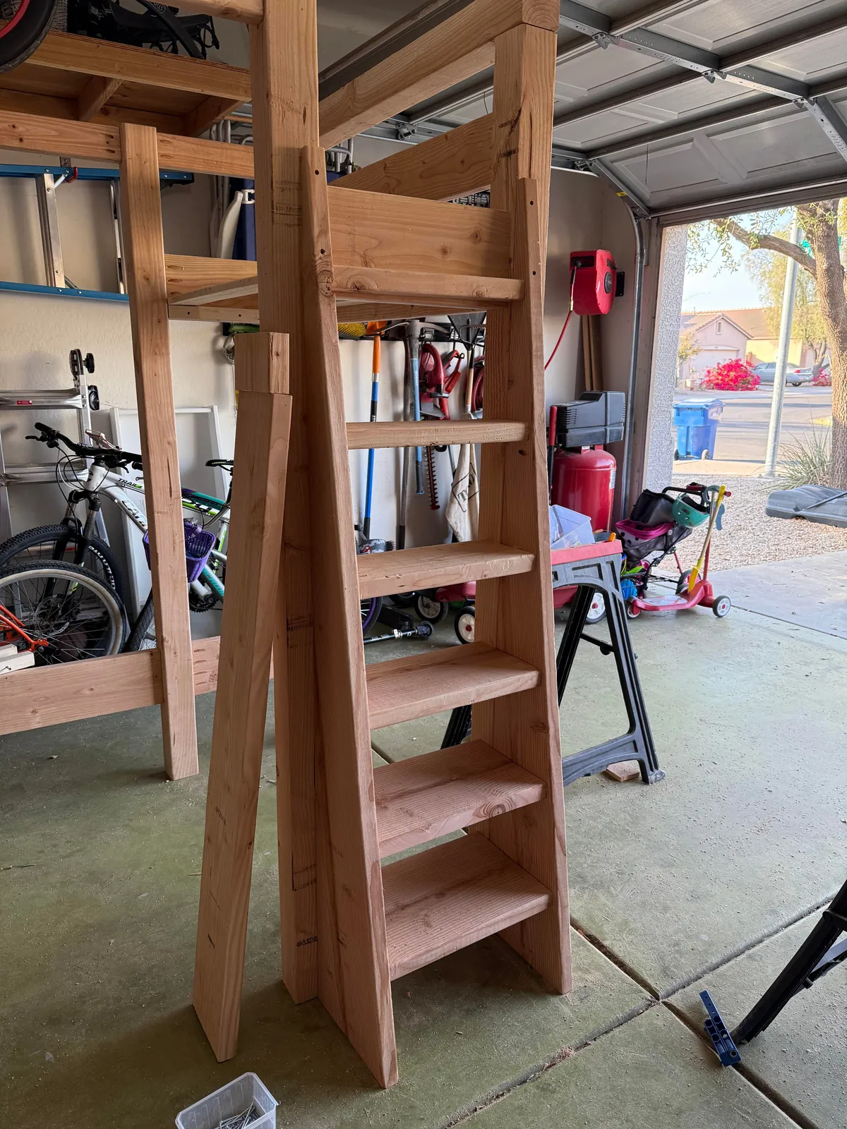 Built my daughter a new bed with a built in dresser and desk