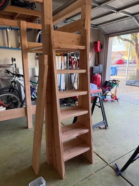 Built my daughter a new bed with a built in dresser and desk