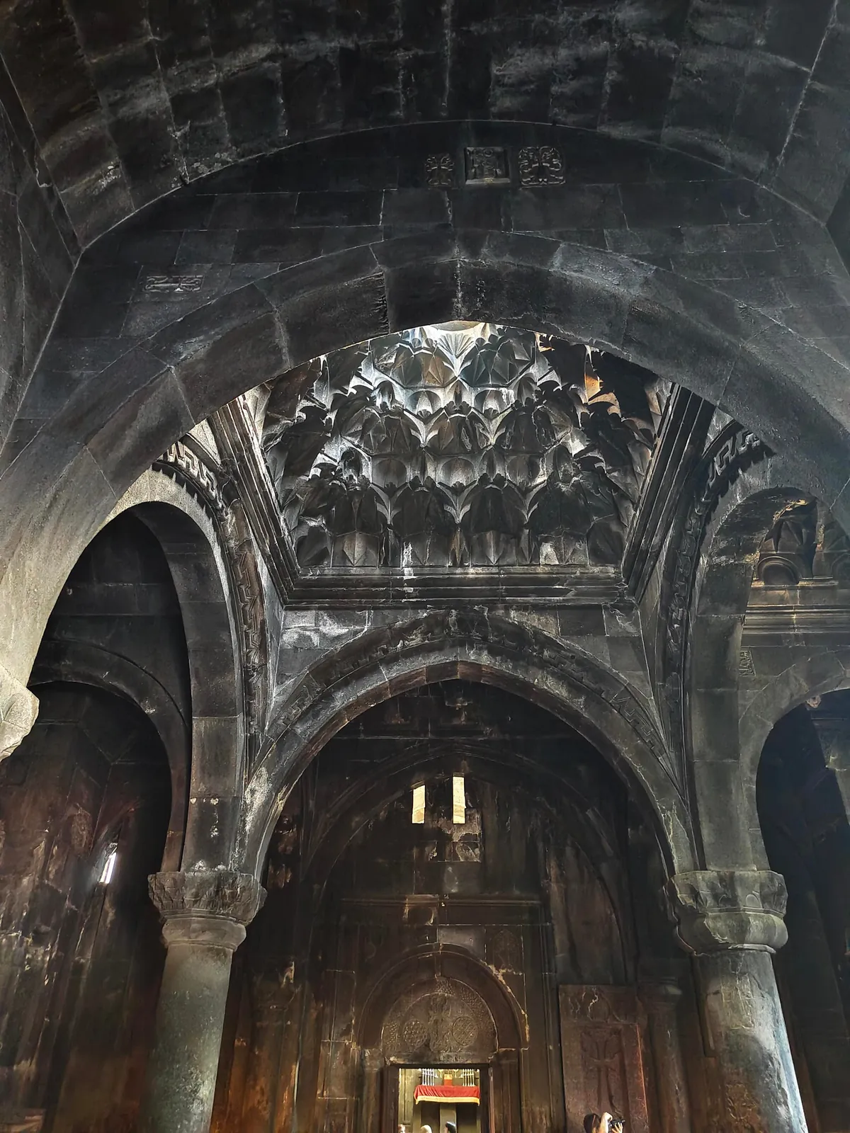 Geghard Monastery, partially carved into the rock. Armenia.