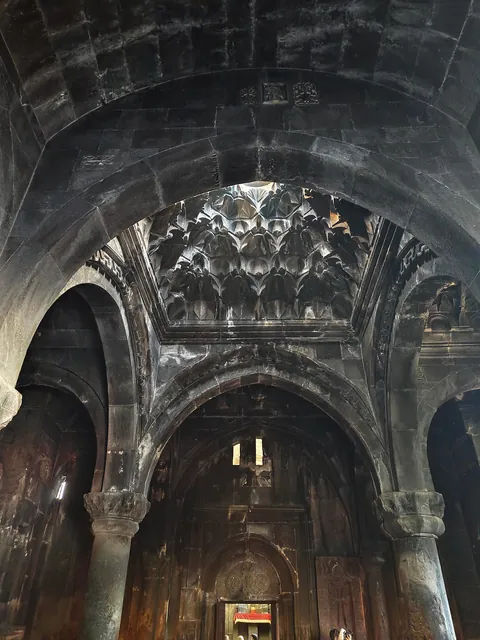 Geghard Monastery, partially carved into the rock. Armenia.