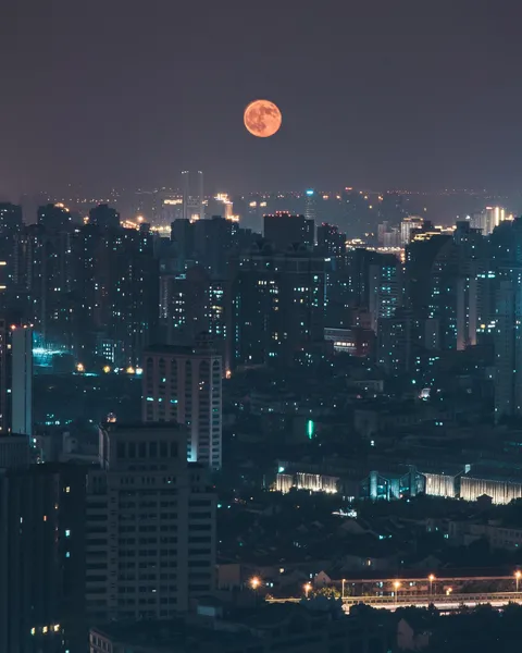 ITAP of the blood moon in Shanghai.