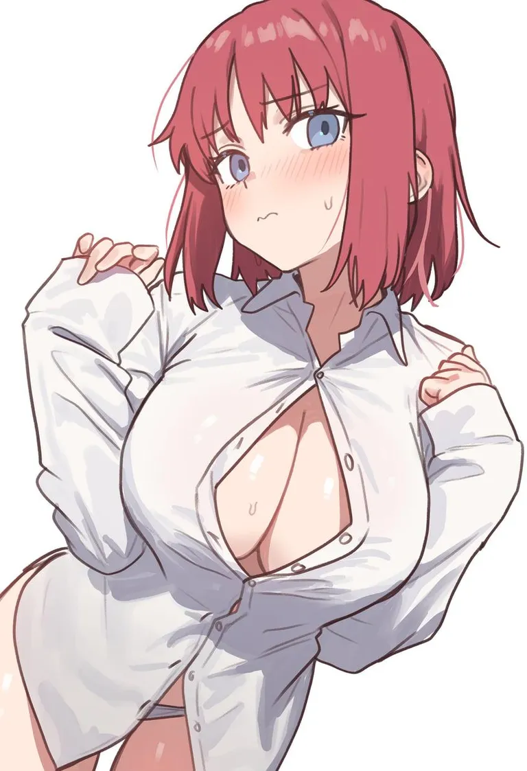 Hisui isn't sure about her white shirt