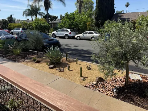 Small Front Yard Overhaul - Desert Landscape with Dry Creek in SoCal