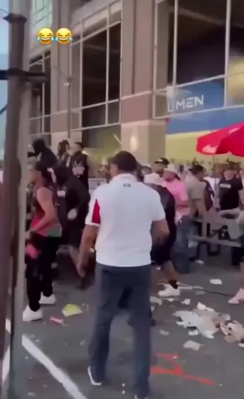 Inter Miami supporters brawling with Sounders supporters after leagues cup final loss