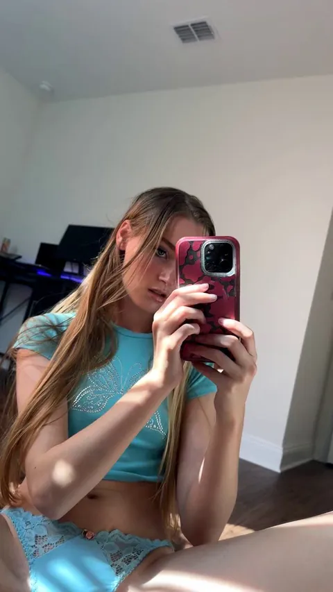 Pulling my panties to the side to play with my needy pussy 🥵