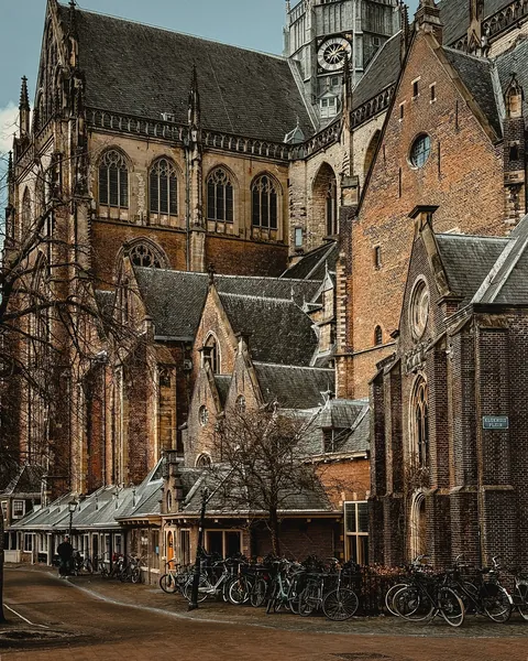 16th-century Gothic Church of Saint Bavo located on the Grote Markt in the city of Haarlem, the Netherlands.