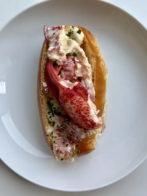 [homemade] Lobster roll with lemon dill aioli and fresh chive