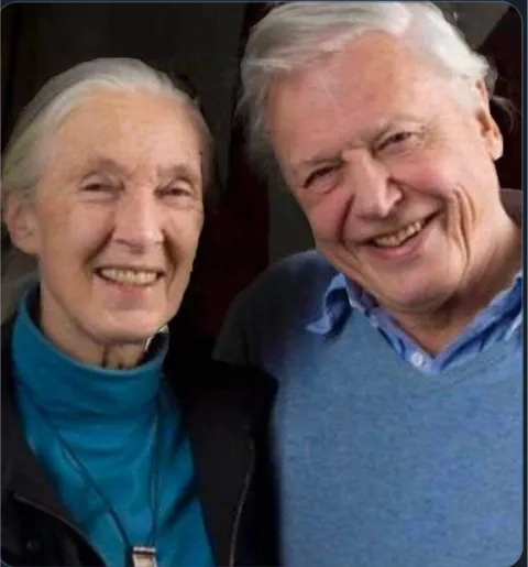 91 year-old Dr. Jane Goodall and 99 year-old Sir David Attenborough