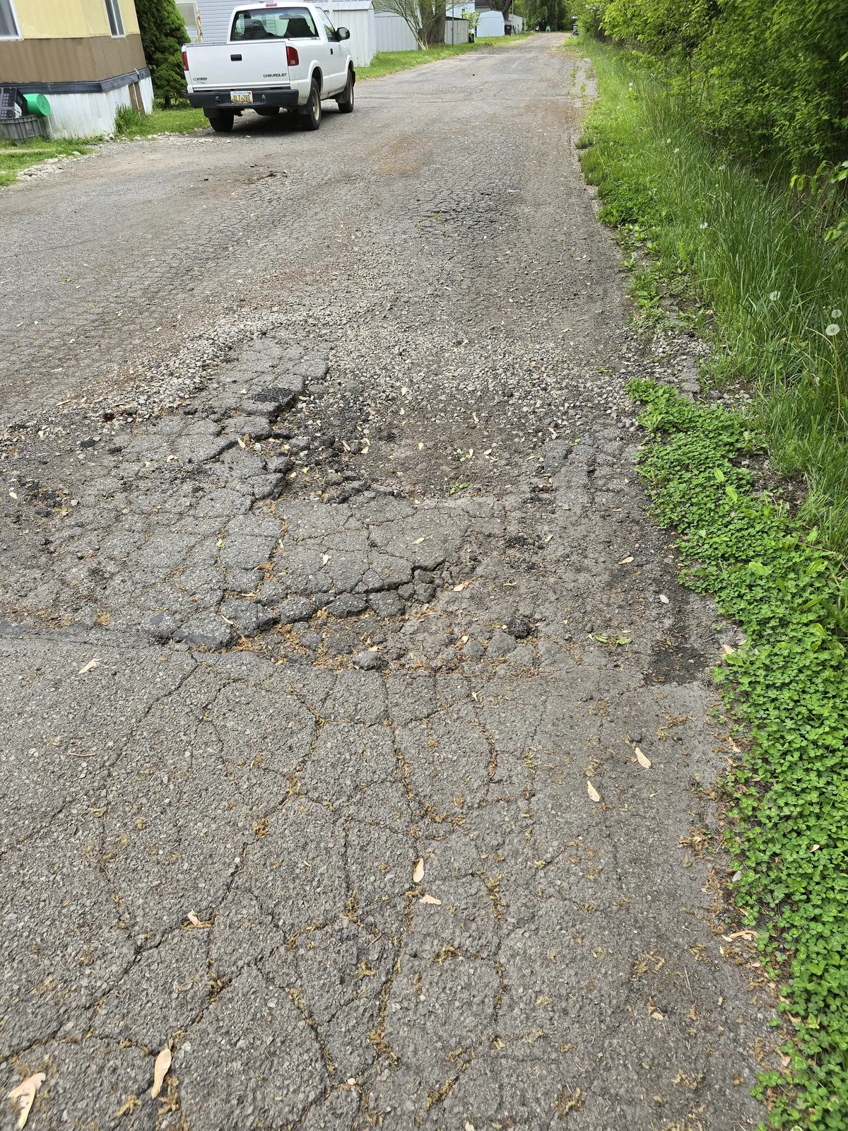 My trailer park has raised rent over 100 dollars in the last year but still refuse to make basic repairs like potholes like this one