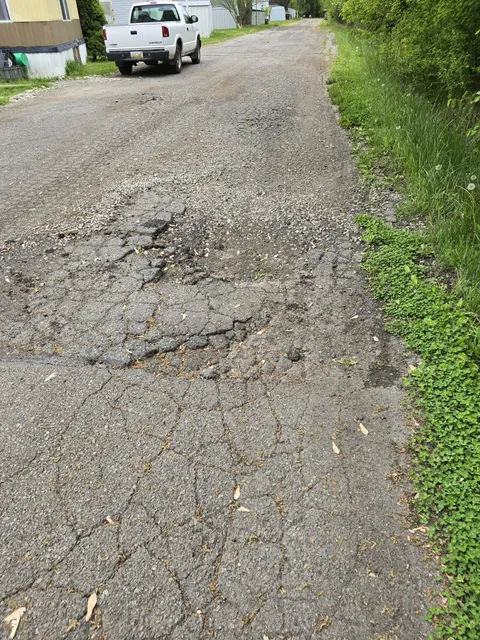 My trailer park has raised rent over 100 dollars in the last year but still refuse to make basic repairs like potholes like this one