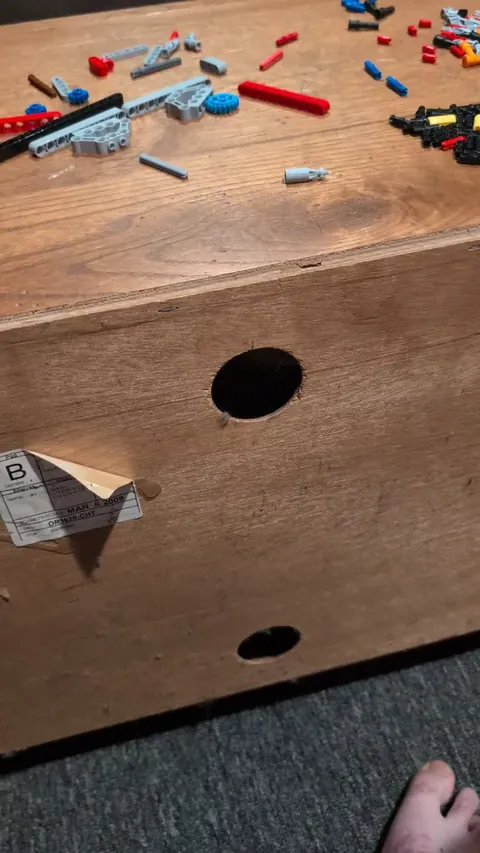 Stay to see my cat try and fit his head through this hole.