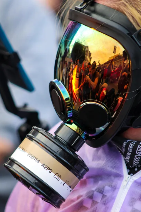 Today, the LAPD shut down a protest outside the ICE Detention Center in Los Angeles [OC]
