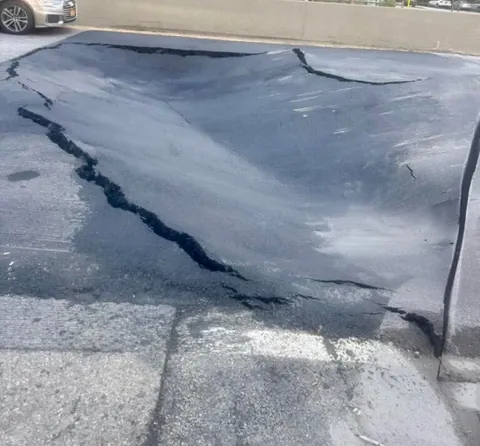 Big sinkhole in the road