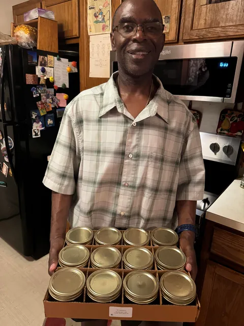 Made a batch of jelly from my grapes.