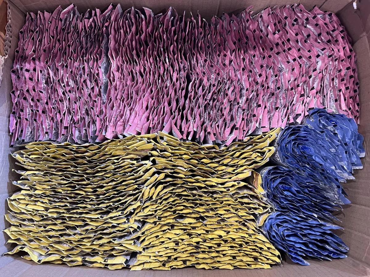 I organised my packs of cat treat sticks.