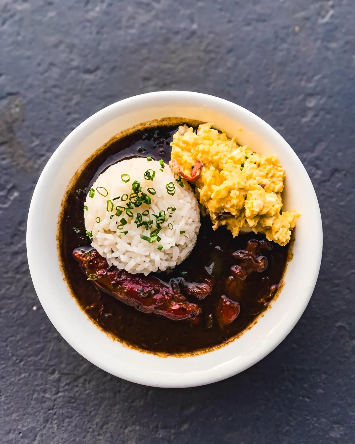 [homemade] Smoked duck &amp; sausage gumbo with rice and potato salad