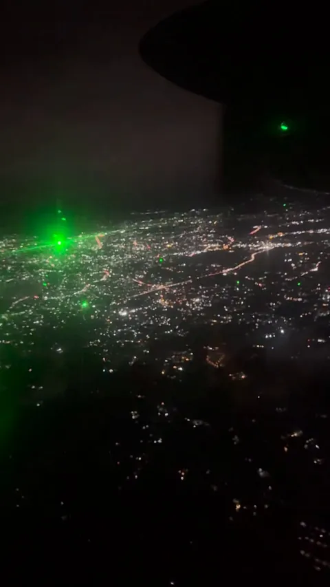 HUNDREDS of laser pointers aimed at our plane coming out of Tana, Magascar.
