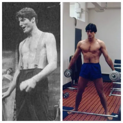 Christopher Reeves  before and after being Superman, 1978.