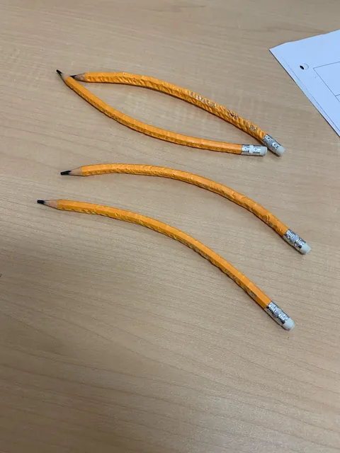 Bored in class so I made curved pencils😭